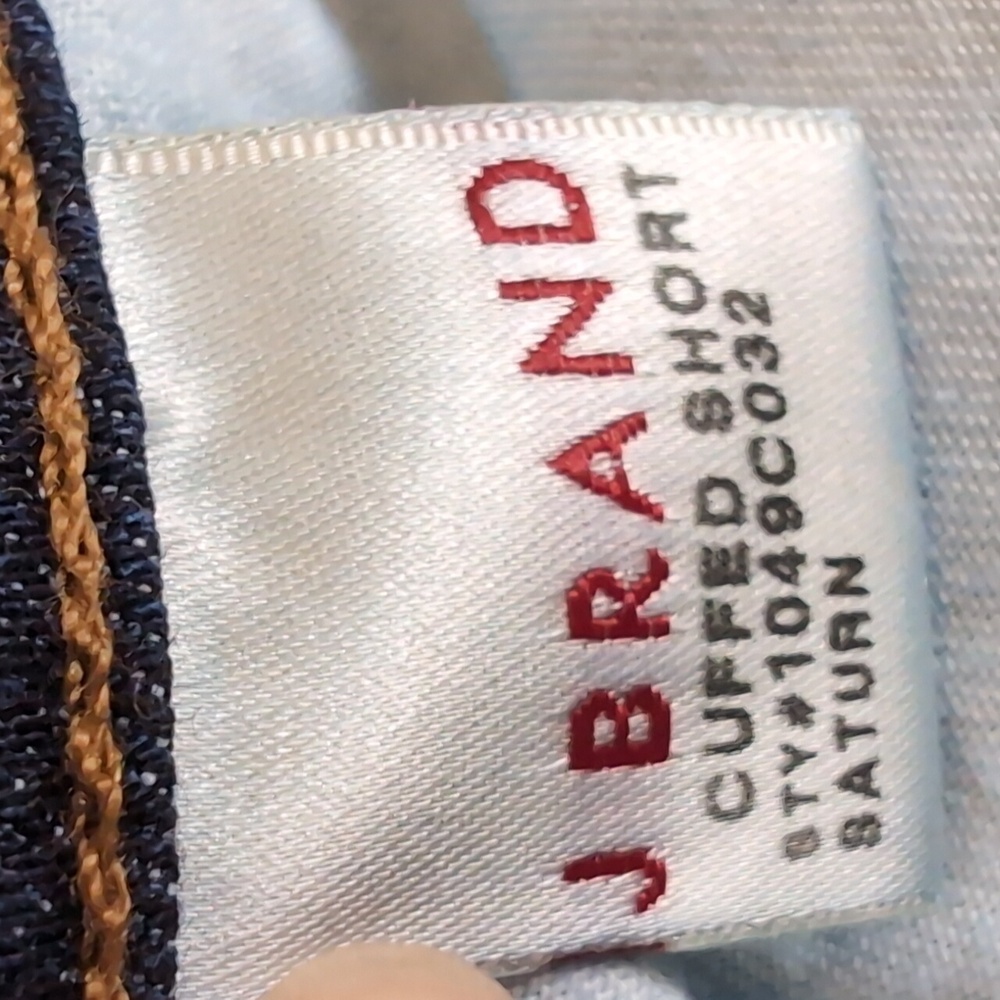 J Brand Cuffed Denim Shorts Saturn Blue Womens Size 27 Bermuda Slim Selvedge - Picture 13 of 16